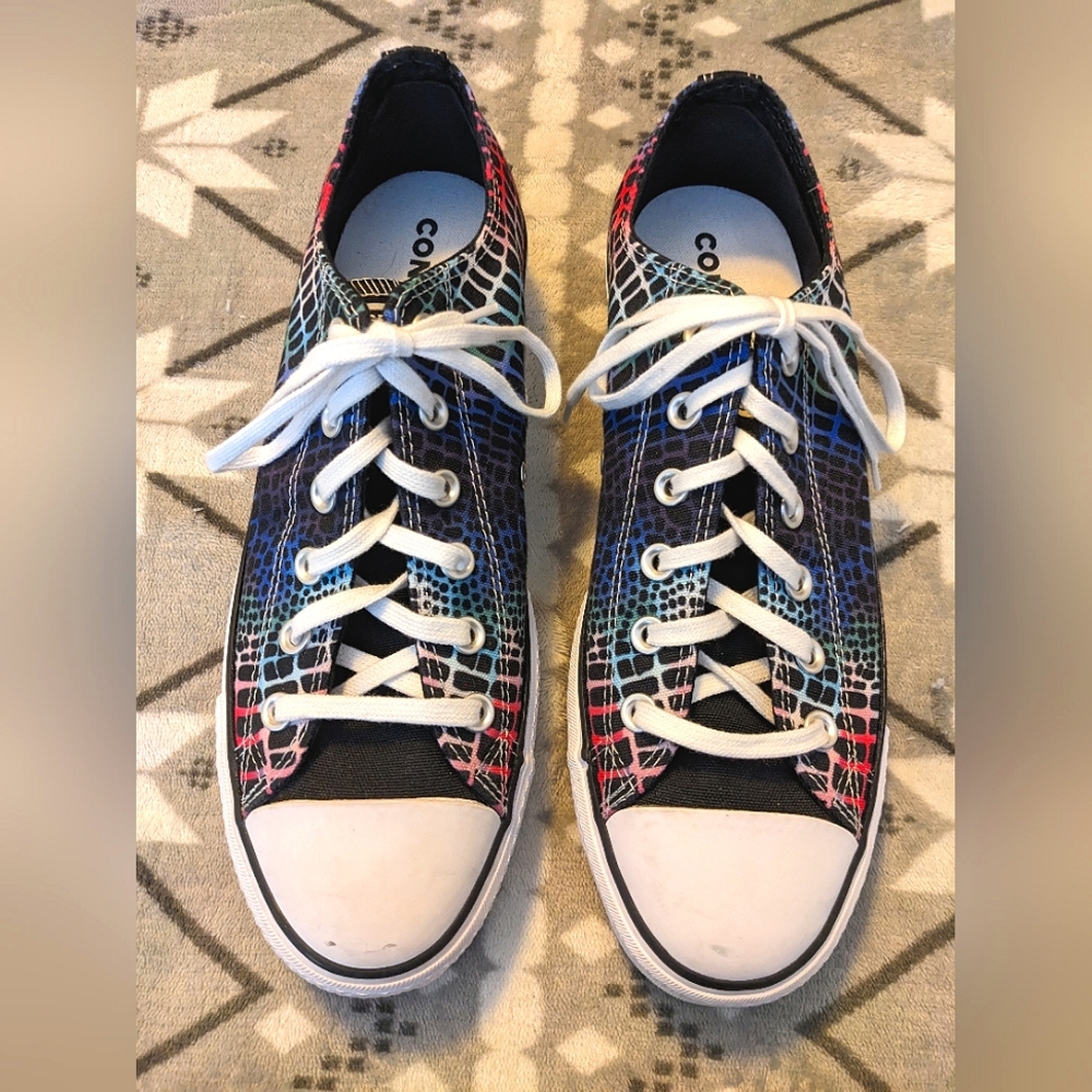 Converse All Star Rainbow Snakeskin Platform Chucks Men's 8